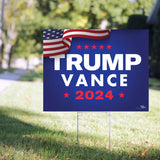 PATTY WACKZ Trump 2024 Trump Yard Signs 2024 Double Sided 17.5" x 13.5" Corrugated Plastic Trump Vance Yard Signs 2024 with H-Frame Ground Stake Trump Signs for Yard.