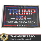 Trump 2024 Flags 3x5 Outdoor Made in USA- Double Sided 3 Ply Heavy Duty Black Take America Back Trump Flags Banner for Outside with 2 Brass Grommets Fade Resistant for Indoor Outdoor