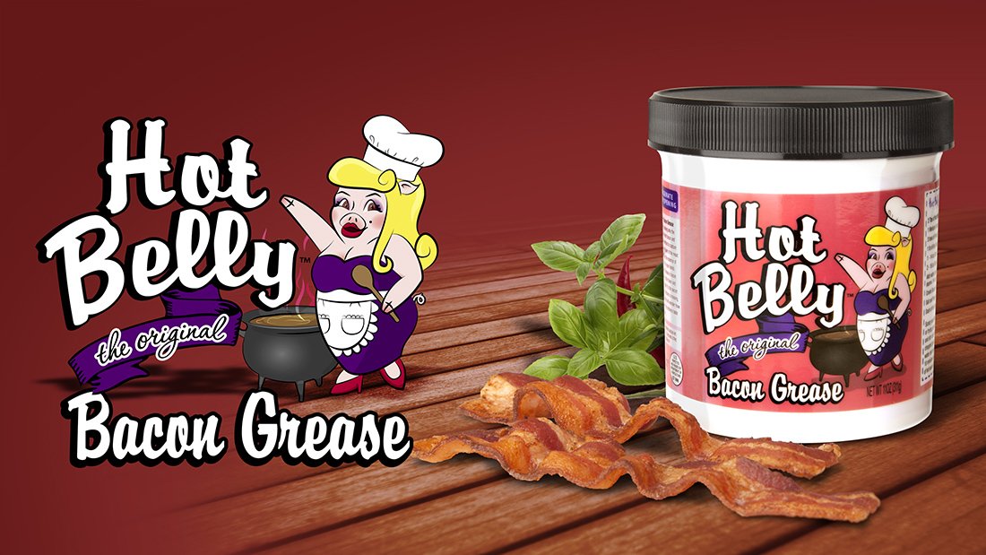 3 PACK HOT BELLY REAL BACON GREASE SHELF STABLE