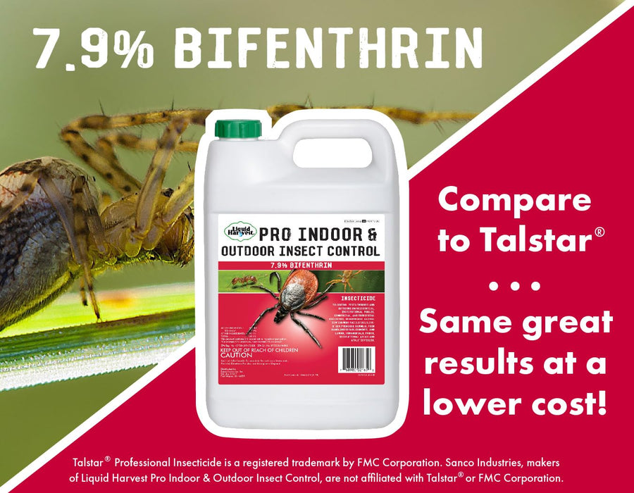 7.9% Bifenthrin Insecticide Concentrate (Compare to Talstar) – Professional Indoor & Outdoor Insect Control - Kills on Contact - Fire Ants, Ticks, Gnats, Fleas & More - Gallon