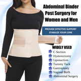 ChongErfei Postpartum Belly Band & Abdominal Binder Post Surgery Compression Wrap Recovery Support Belt (For waistline 37"-49",XL, Beige)