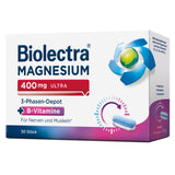 Biolectra® Magnesium 400 mg ultra 3-phase depot tablets 30 pieces, high dose with B vitamins, long-term phase over many hours, pharmacy quality