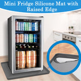 Refrigerator Floor Protector, 24" x 24" x 0.8" Mini Fridge Silicone Mat, Under Refrigerators Mat with Raised Edge, Laundry Guards for Washer and Dryer, Large Drip Tray