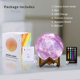 3D Printing Galaxy Lamp Moonlight USB LED Night Lunar Light Touch Color Changing