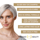 Fvquhvo Instant Hair Color Shampoo, Silver Gray Hair Dye Shampoo 3 in 1, Natural Silver Hair Shampoo, Shampoo Hair Dye Works in Minutes,16.90 Fl Oz Shampoo Para Canas (natural silver gray)