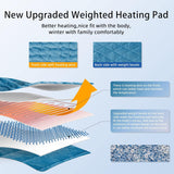 Weighted Heating Pad-Electric Heating Pads for Back,Neck,Abdomen,Moist Heated Pad for Shoulder,Knee,Hot Pad for Pain Relieve,Dry&Moist Heat & Auto Shut Off(Weighted Blue,12''×24'')
