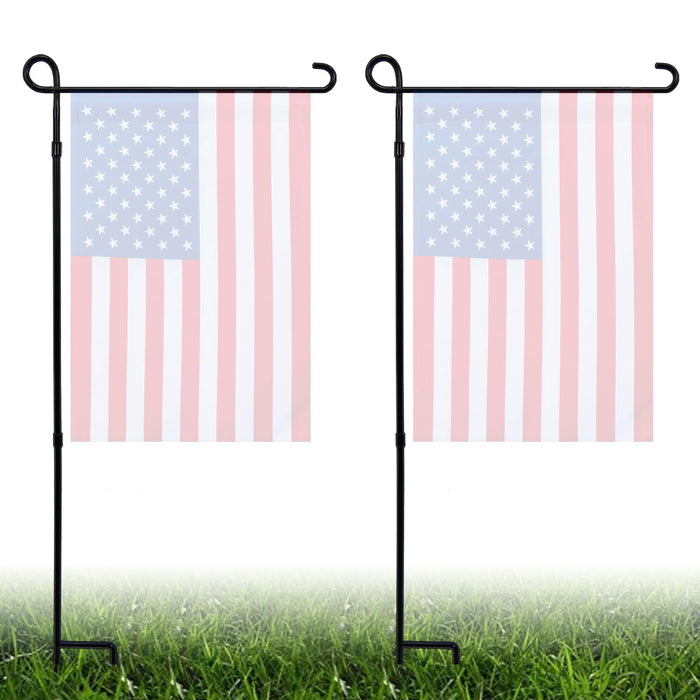 YEAHOME 2PC Garden Flag Stand Holder, Metal Premium Yard Flag Holder Weather-Proof, Powder-Coated Flagpole, Christmas Garden Flag, Winter Garden Flag, American Flag, Outdoor Garden Decor Decoration