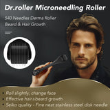 Dr.roller Derma Roller 1.5mm, Derma Roller Hair Growth Men and Women, Beard Roller, Derma Roller for Hair, Dermaroller with 540 Titanium Needles for Stimulate Beard and Hair Growth