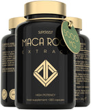 Maca Root 5000mg - Maca Root Capsules for Women & Men - High Potency Herbal Booster - Black & Yellow Macca Root Powder Extract - 180 Maca Tablets 6-Month Supply - British Made High Strength Supplement