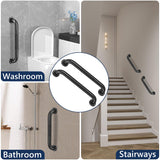 2 Pack Shower Grab Bars for Bathroom 16 Inch Black Stainless Steel Anti-Slip Knurled Grip Home Care Bath Handrail Safety Hand Rail Support for Showers Seniors Elderly Assist Handicap Bath Handle