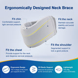 Neck Brace for Neck Pain and Support, Soft Neck Support Relieves Pain & Pressure in Spine for Women & Men, Wrap Align Stabilize Vertebrae Foam Cervical Collar for Sleeping (Grey, S, 3" Depth Collar)