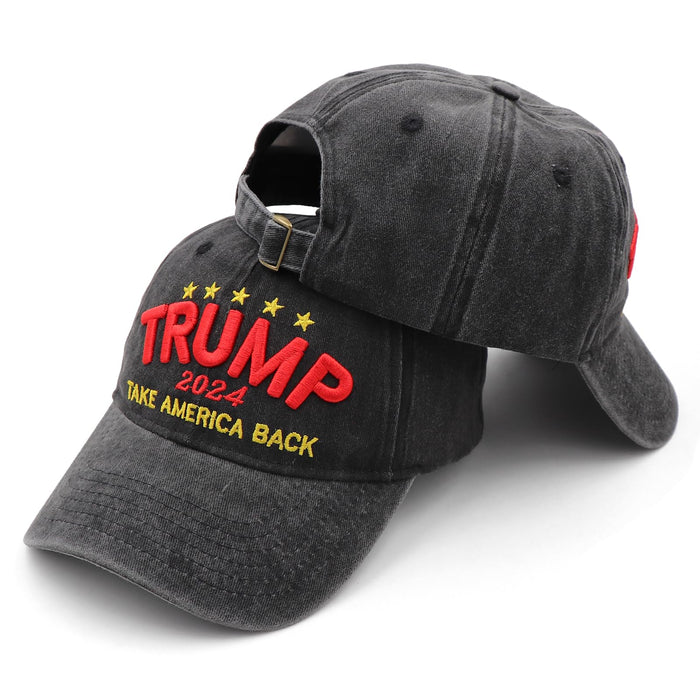 LXRAINQI Trump Hat, Trump Merchandise Trump 2024 MAGA Hat Make America Great Again Hat 3D Embroidery Adjustable Baseball Cap Black