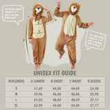 SISKIN Animal Onesie Adult - Lion Halloween Costumes for Women Men Couples Halloween Pajamas Cosplay Animal Onesies S