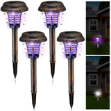 Qualirey 4 Pcs Solar Bug Zapper Waterproof Outdoor Mosquito Zapper Mosquito Killer and Lighting Mosquito Repellent Lamp for Indoor Outdoor Use Garden Patio, Purple and White Light (Bronze, Plastic)