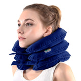Cervical Neck Traction Device for Instant Neck Pain Relief - Inflatable & Adjustable Neck Stretcher Neck Support Brace, Best Neck Traction Pillow for Home Use Neck Decompression (Blue)