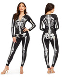 Tipsy Elves Form Fitting & Flattering Skeleton Bodysuits for Halloween - Women's Sexy Skeleton Costume - Women's Silver Shimmer Skeleton Bodysuit Halloween Costume Size X-Large