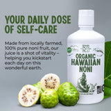 Healing Noni - 1-Pack Plastic Bottle 32oz - 100% Pure Hawaiian Organic Noni Juice - All-Natural Unsweetened Fresh Fruit - Farm Direct - USDA Certified