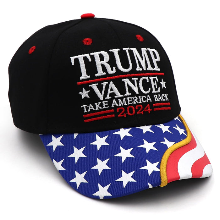 Trump 2024 Hat 45-47 MAGA Hat Make America Great Again Donald Trump Slogan with USA Flag Embroidery Adjustable Baseball Cap