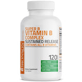 Bronson Super B Vitamin B Complex Sustained Slow Release (Vitamin B1, B2, B3, B6, B9 - Folic Acid, B12) Contains All B Vitamins 120 Tablets