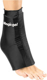 Magic Gel Ankle Ice Pack Wrap - Reusable Hot or Cold Wrap for Injuries - Soft Flexible Heating or Cooling Compression for Ankles, Foot, Heel - Comfortable and Easy to Use - Black