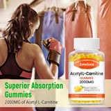 Zetelixia Acetyl L-Carnitine Gummies 2000mg, L-Carnitine Supplement for Promote Fatty Acids Oxidation, Nutrition Supplement for Boost Energy, Immunity & Metabolism, Vegan, Mango Flavor, 60 Count