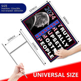 Trump Yard Signs 2024,18x12In Trump Yard Signs Double-Sided "Truth Really Upsets Most People" Campaign Signs With H-Stakes Placard Voted For Trump Outdoor Garden Lawn Parade Handheld Rally Decorations