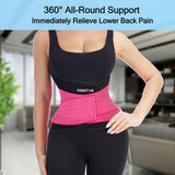 TESETON Back Support Brace Belt for Men & Women, Breathable Lumbar Support Belt, scoliosis back brace, Waist Relax Lower Back Pain & Sciatica Pain Relief with 6 reinforced Bones Pink-M