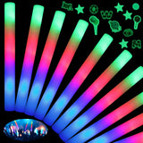 HONLYNE200PCS Foam Glow Sticks with 3 Modes Colorful Flashing, LED Light Sticks, Glow Sticks Party Pack for Wedding, Raves, Concert, Party, Christmas Party Supplies