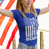 shop4ever Trump Flag 2024 Women's T-Shirt Large Royal Blue