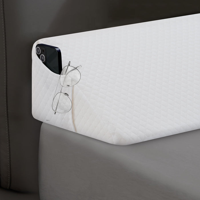 HABUTWAY Queen Size Bed Wedge Pillow for Headboard, Bed Gap Filler(0-8"), Memory Foam Mattress Wedge Pillow Triangle Bloster for Sleeping, Close The Gap Between Headboard and Mattress Space Filler