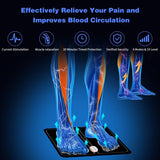 CrazySun EMS Foot Massager Mat for Neuropathy - Foot Massager for Pain Plantar Relief, Improve Circulation, Muscle Relaxation, Portable & Rechargeable Feet Massager Pad with 6 Modes &19 Levels