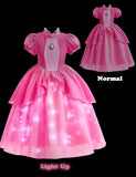 Minetom Princess Dresses for Girls Costume Toys Light up Princess Dress up Clothes for Little Girls Birthday Christmas Gifts Holiday Cosplay Party Outfit 7-8 Years