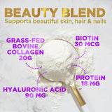 Hello Lovely! Collagen Peptides Powder 20g with Hyaluronic Acid & Biotin - Unflavored Grass Fed Collagen Powder with Type I & III Collagen Supplements - Hair, Nail, Skin & Joint Support - 28 Servings