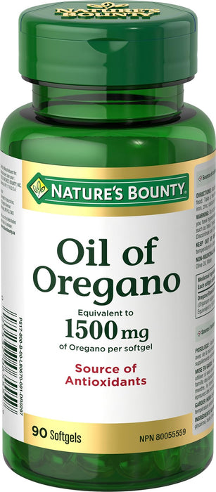 Nature's Bounty Oil of Oregano 1500 mg 90 Liquid Softgels (Packaging May Vary)