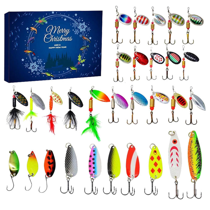 Christmas Advent Countdown,24 Days Count Down to Christmas Fishing Lures Advent, advent calendar 2024,fishing advent calendar,Christmas Accessories Favors for Son, Uncle, Father