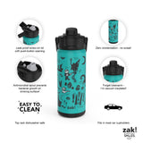 zak! Beacon Insulated Bottle, Disney The Nightmare Before Christmas - 20 oz - Durable Stainless Steel - Double-Wall Vacuum Insulation, Silicone Spout &Leak-Proof Lid - Dishwasher Safe