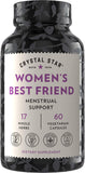 Crystal Star Women's Best Friend (60 capsules) - Herbal Menstrual Relief Supplement for help with Cramps & Bloating – Dong Quai, Cramp Bark, Hawthorne & Red Raspberry – Non-GMO