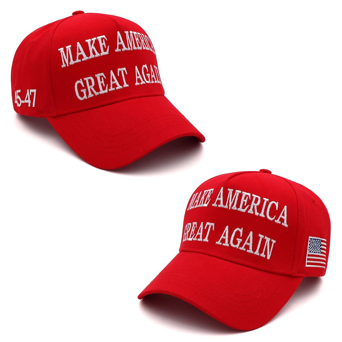 MAGA Hat Trump 2024 Hat 45-47 Embroidered Make America Great Again Donald Trump Slogan Adjustable Black Baseball Cap for Woman Men