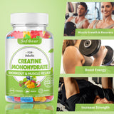 softbear 5000mg Creatine Monohydrate Gummies for Men & Women, Vegan Creatine HCL Supplement Pre Workout Gummies for Muscle Builder & Strength Mixed Flavor 60 Gummies