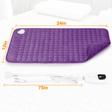 Heating Pad-Electric Heating Pads for Back,Neck,Abdomen,Moist Heated Pad for Shoulder,Knee,Hot Pad for Pain Relieve,Dry&Moist Heat & Auto Shut Off(Purple, 12''×24'')
