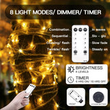 suddus 200 Led Christmas Lights Outdoor Waterproof, 66ft Fairy Lights Plug in Connectable, Warm White Christmas Lights Indoor for Xmas Tree Holiday Party Porch Decor