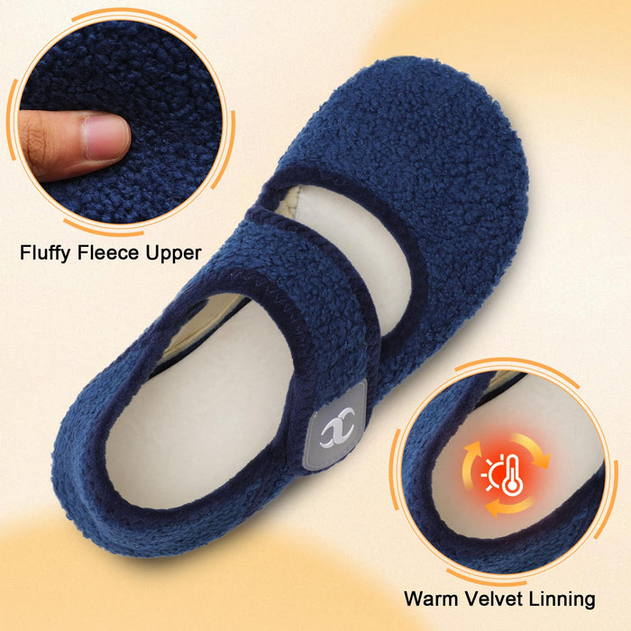 Barefoot Slippers Elderly Women Senior Mom Diabetic Slippers Slip On Woman's Slippers Indoor Bootie Slippers Women for Summer Fall Winter Blue Size