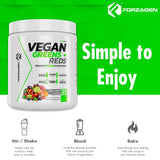 Forzagen Vegan Greens & Reds Superfood Powder - Organic Super Greens Powder | Premium Veggie Powder Supplement | 35 Servings Reds and Greens Superfood Powder
