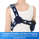 Velpeau Arm Sling with Waist Strap -Ventilated & Breathable Support Brace for Shoulder, Rotator Cuff, Elbow, Hand injury (Mesh-Blue, Left, Medium)