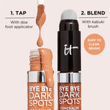 IT Cosmetics Bye Bye Dark Spots Concealer + Brightening Serum – 2% Niacinamide, Hyaluronic Acid & Caffeine - Medium Coverage, Natural Finish, All Skin Types – 40 Tan Cool, 0.22 fl. oz