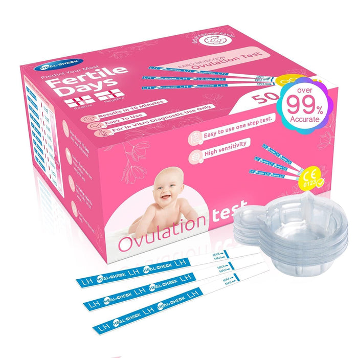 Ovulation Test Strips, Fertility Test Ovulation Predictor Kit with Free Urine Cup for Women Natural Cycles, 50 LH Strips (50)