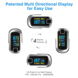 mibest OLED Finger Pulse Oximeter, O2 Meter, Dual Color White/Silver