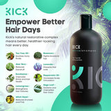 KICK Mens Shampoo - Sulfate Free Shampoo - Peppermint and Tea Tree Oil Shampoo - Anti Hair Loss Shampoo - Dry Scalp Shampoo for Thinning Hair - Natural Anti Dandruff Shampoo for Men - 509 ml - 17oz