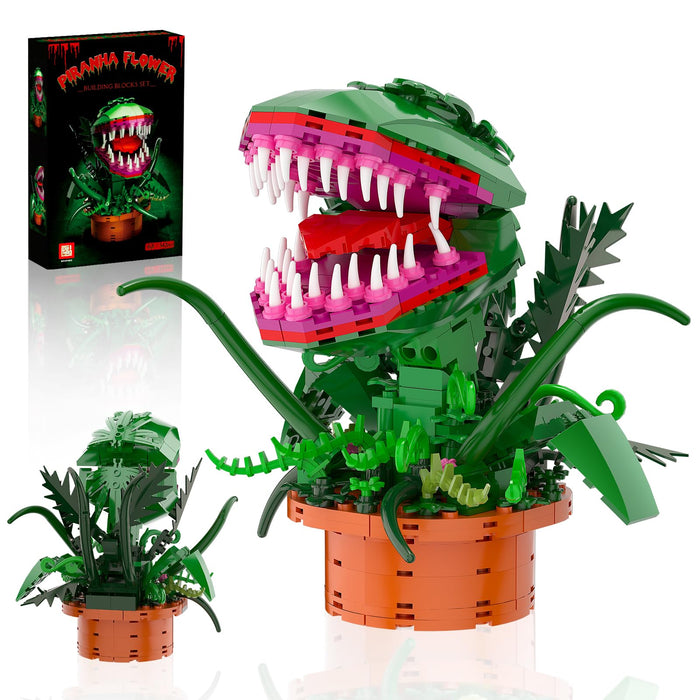 aphpaio Audrey 2 Piranha Plant Building Toys Sets, Little Shop of Horrors Flowers Cannibal with Openable Mouth Building Blocks, Gift for TV Fans Halloween Christmas Kids Ages 8+