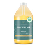 WHOLENATURALS Pure Castile Soap Liquid, EWG Verified & Certified Palm Oil Free Unscented, Natural, Mild & Gentle Non-gmo & Vegan - Organic Body Wash, Laundry, and Baby Soap - 64 Fl Oz